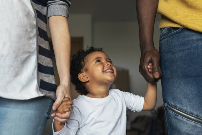 Child with caregivers